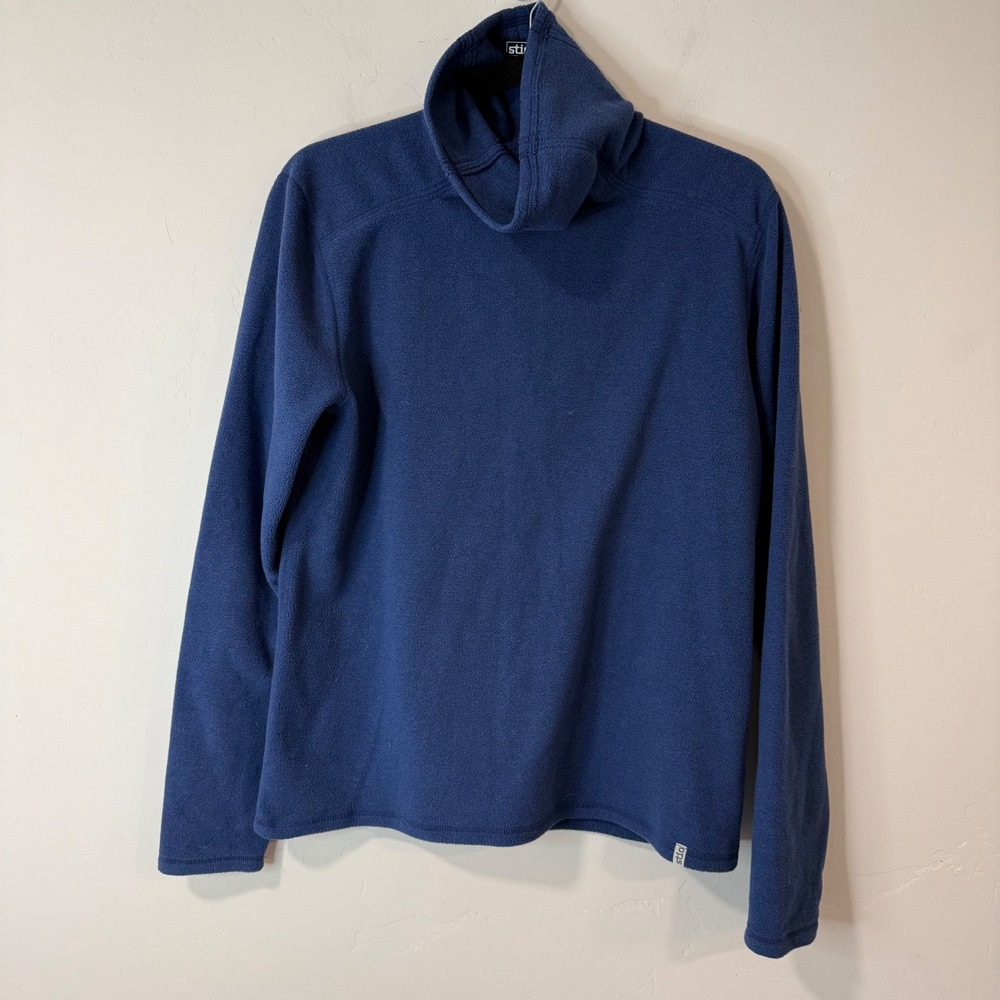 Stio Womens Turpin Fleece Funnel Neck Pullover Medium Blue Stretch Soft 100053